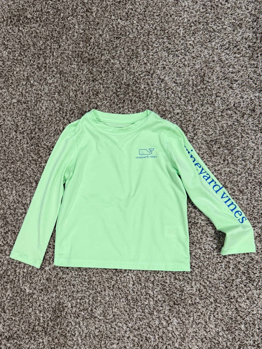 Vineyard Vines Kids Neon Lime Long Sleeve Swim Rashguard